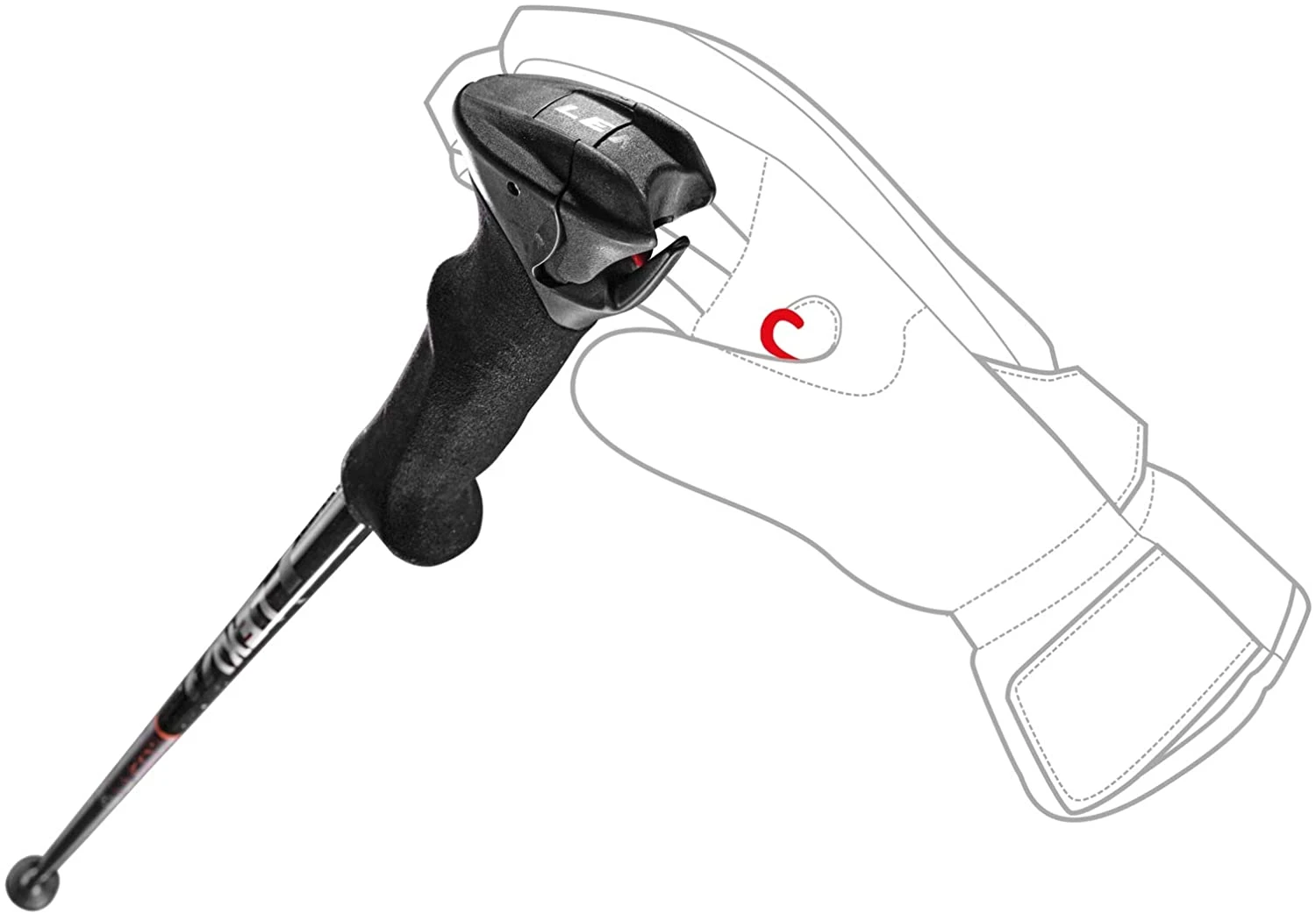 Leki Stella S Alpine Ski Poles - White/Black Or Black/Coral - DISCONTINUED - Image 5