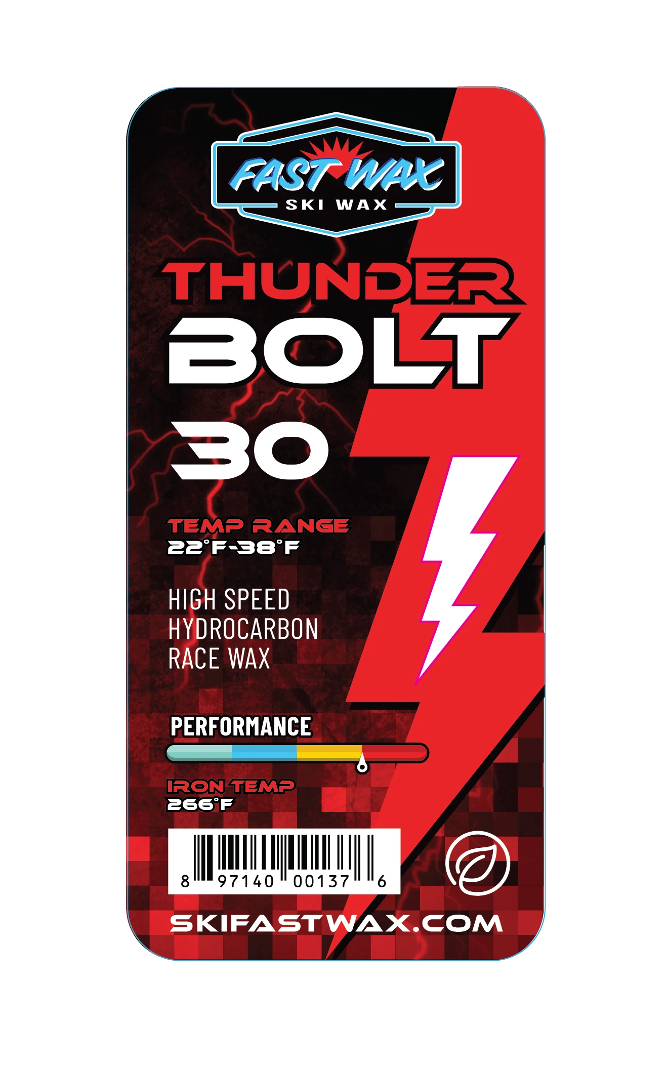 Fast Wax Thunderbolt 30 Race Wax - 80g