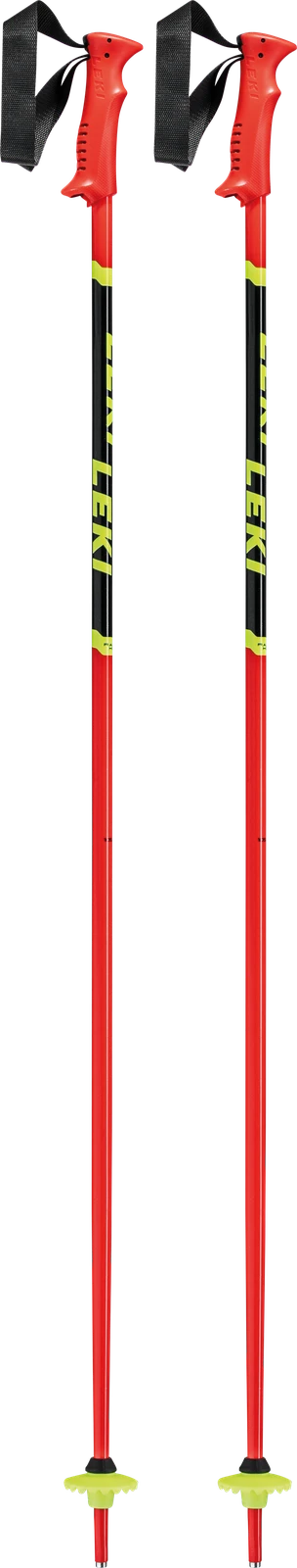 Leki Racing Kids Ski Poles Red Yellow & Black - DISCONTINUED - Image 2