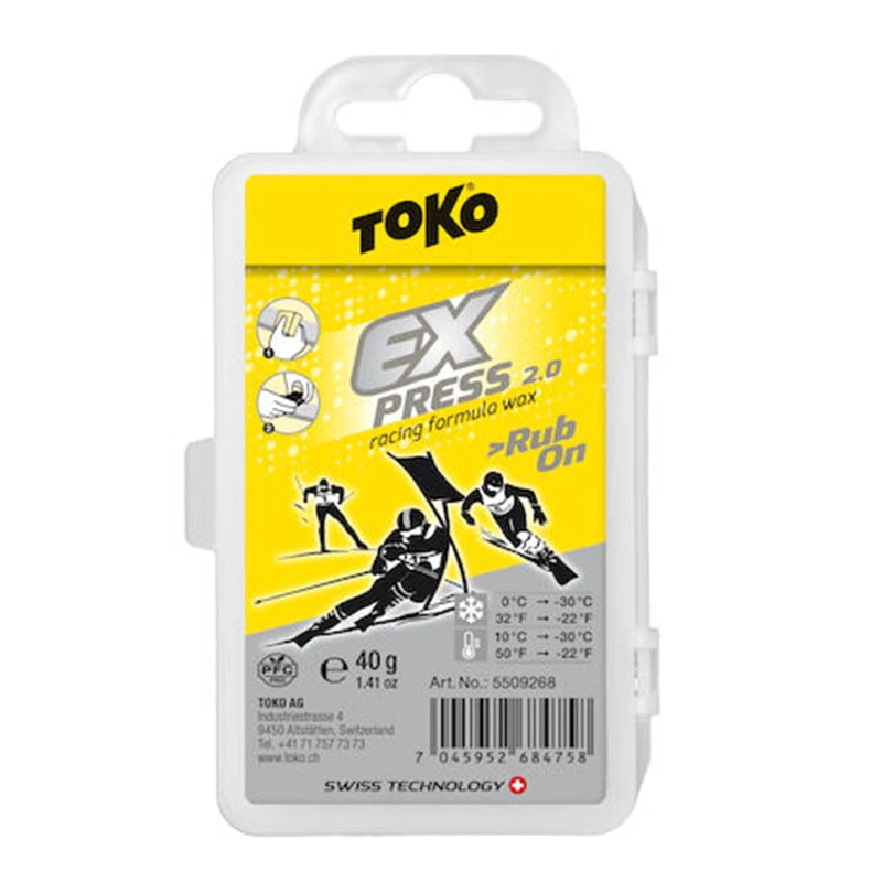 Toko Express Racing Rub-on Ski Wax 40g - Fluoro Free