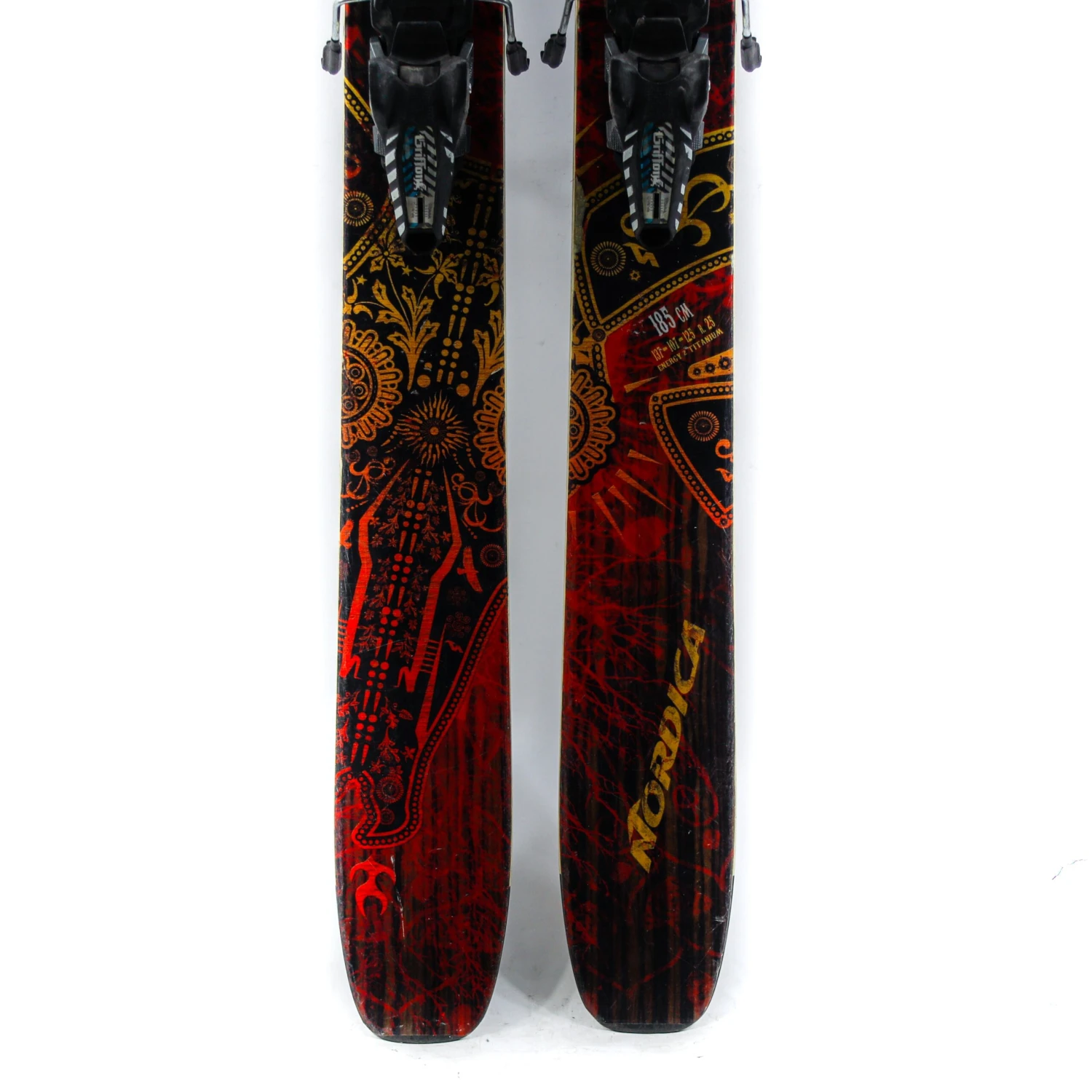 185cm Nordica El Capo 2014 All Mountain Skis + Marker Griffon Bindings (Compacted Edge) | Used - Image 5